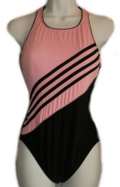 MIRACLE SUIT Pink Black Sporty One Piece Swimsuit - 10