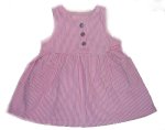OSH KOSH B'GOSH Pink Striped Denim Jumper - 18 mos
