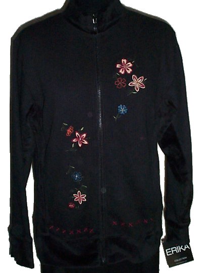 ERIKA Collection Velour Embroidered Jacket- Small