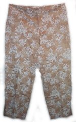 LIZ CLAIBORNE VILLAGER Tropical Print Stretch Capris/Capri Pants -Misses 16