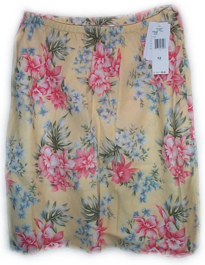 JONES NEW YORK JNY Yellow Floral Linen Skirt - Size 12