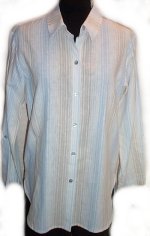 COLDWATER CREEK Linen Striped Shirt - S
