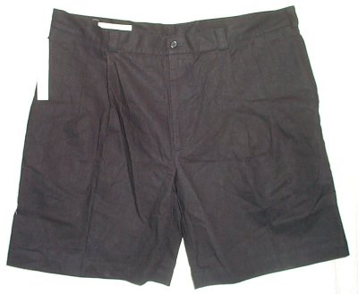 PERRY ELLIS Black Pleated Front Shorts - Mens 42