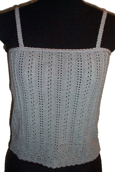 ACCOMPLICE Silver Gray Knit Lace Camisole Top - Misses S/M