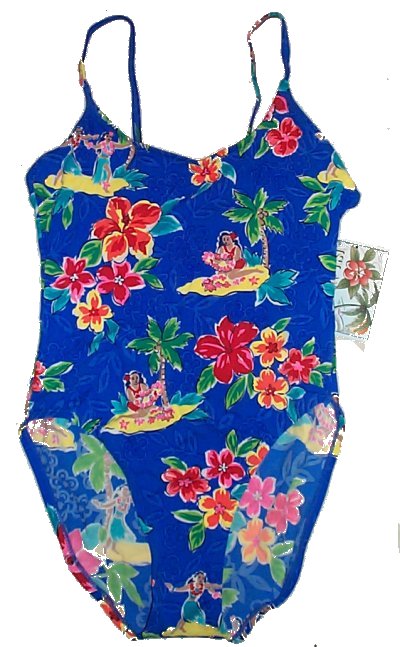 ISLANDER Wonderful Hawaiian Print 1 Piece Bathing Suit Swimsuit - Misses 10 - BRAND NEW!