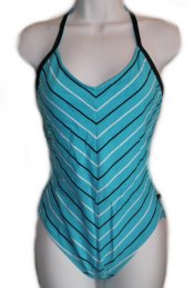 NAUTICA Blue Striped 1 Pc Swimsuit -6,10,16