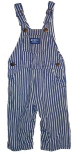 OSH KOSH B'GOSH Classic Blue & White Striped Denim Engineer Overalls - Boys 2
