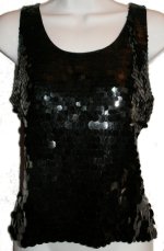 ALFANI Silk & Sequined Sleeveless Dressy Top - Petites 10 - BRAND NEW