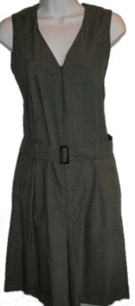 LIZ CLAIBORNE STUDIO Wool Belted Zip Front Sleeveless Shorts Jumper - Misses 12 - BRAND NEW!