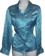 ALFANI 100% Silk Fitted Long Sleeve Blouse - Petites 10 - BRAND NEW!