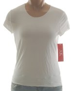 ANNE KLEIN Modal Basic White Stretch T-Shirt Top - Misses Small - NEW