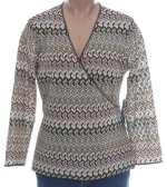 JONES NEW YORK Crossover Front Textured Knit Top - Size M