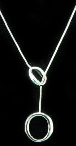 Sterling Silver Double Oval Lariat-Style Necklace
