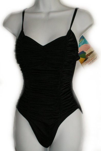 SHAPE & SLIM by Newport News 1 Piece Rusched Front Swimsuit - 8 Tall