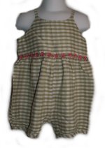 BABY GAP 100% Silk Gingham Check Dressy Romper - Girls 2XL
