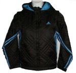 ADIDAS 3 Stripe Quilted Convertible Jacket/Coat - Boys Medium - BRAND NEW