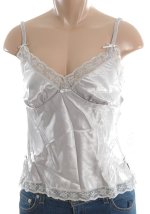 NINE WEST Silver Grey Lacey Camisole Top - Misses 4 - BRAND NEW