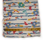 Baseball Themed Heavy Cotton Twill Denim Fabric - 45" x 55" - NEW