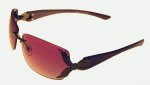 Designer Inspired Sunglasses - Dark Purple/Grey Frame, Brown Gradient Lenses