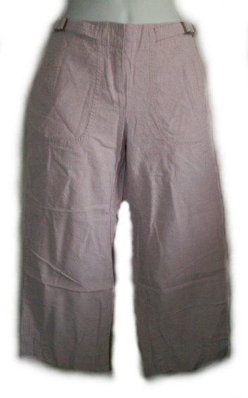 ANN TAYLOR Loft Lavender Linen/Cotton Capris/Capri Pants - Petites 2P