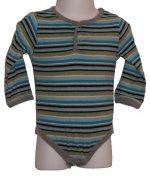 CHEROKEE BABY Striped Long Sleeved T-Shirt Top Romper - Boys 6-12 months