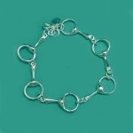 Sterling Silver 925 Horsebit-Like Link Bracelet - 7.5" - 8"