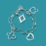 Sterling Silver 925 Oval Linked Card/Poker Charm Bracelet - 7"