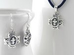 Sterling Silver Celtic Cross Pendant & Earrings Set - JE36648