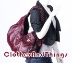 Red Wine Vintage Leather Floral Handbag