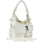 C&T Designer Inspired - Marc Jacobs Inspired - Italian Leather Pocketed Tote Handbag - Crocodile-Embossed Leather