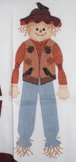 Harvest Handyman Stuffed Scarecrow Panel Pattern Fabric