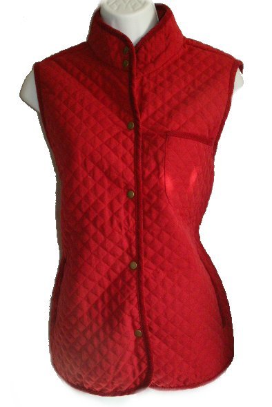 CHARTER CLUB Quilted Red Vest - Misses Large - NEW